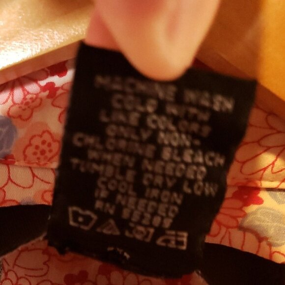 Express Womens Pink Floral Retro Long Sleeve Snap Down Shirt 5-6 - Picture 6 of 6